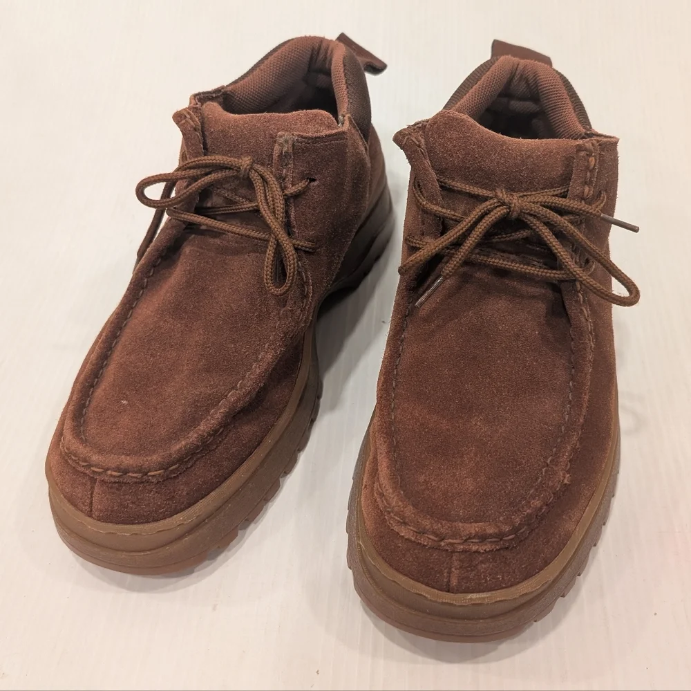 VINTAGE SAO Brown Suede Leather Chunky Chukka Boots Men's Shoes Size 9.5